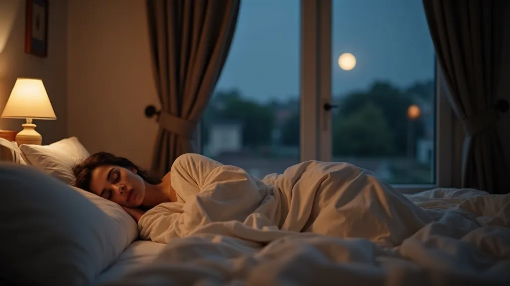 Chambre calme et tamisée le soir, propice à un sommeil de qualité