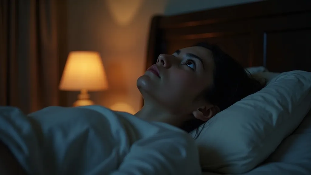 Personne éveillée la nuit dans son lit, illustrant les troubles du sommeil